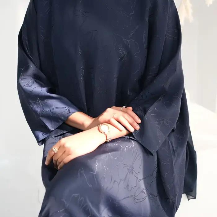 Femmes Abayas 2026 Eid Ramadan Abaya dubaï luxe Caftan Marocain Femme robes en Satin vêtements musulmans Kebaya