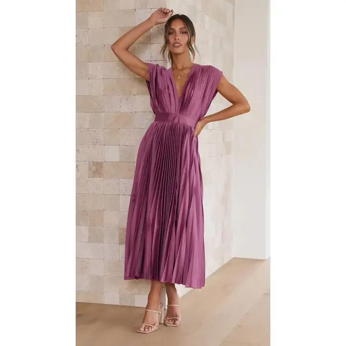Robe plissée sexy pour femmes