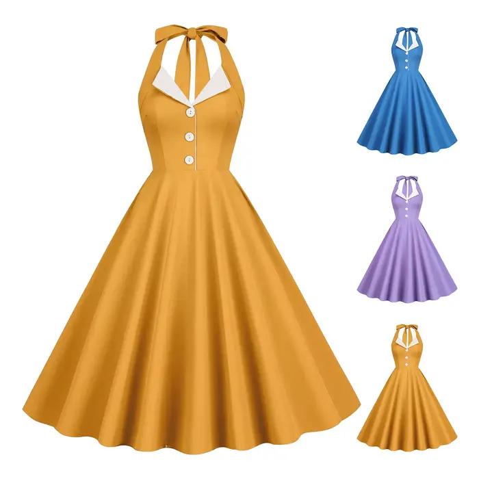 Robe de soirée vintage dos nu pour femme