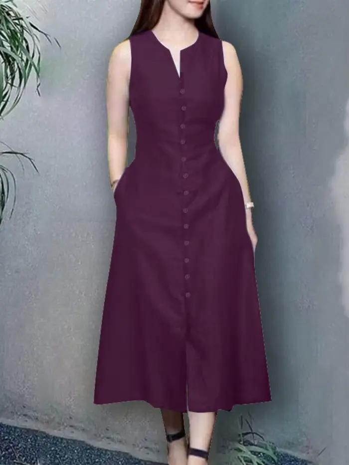 ZANZEA 2025 Robe d'été femmes col en V fête