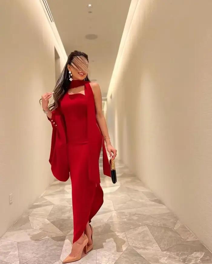 Robe de soirée en Satin rouge