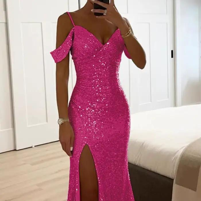 Robe de soirée à sequins pour femme