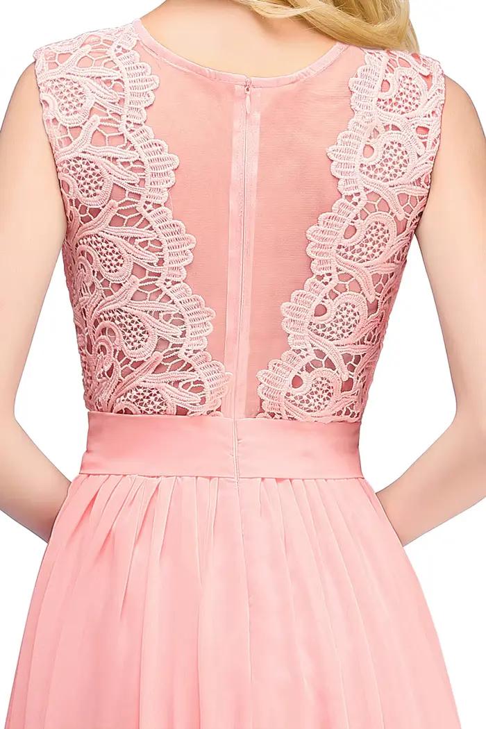 Robe de Demoiselle d'Honneur Élégante en Mousseline de Soie pour Femme