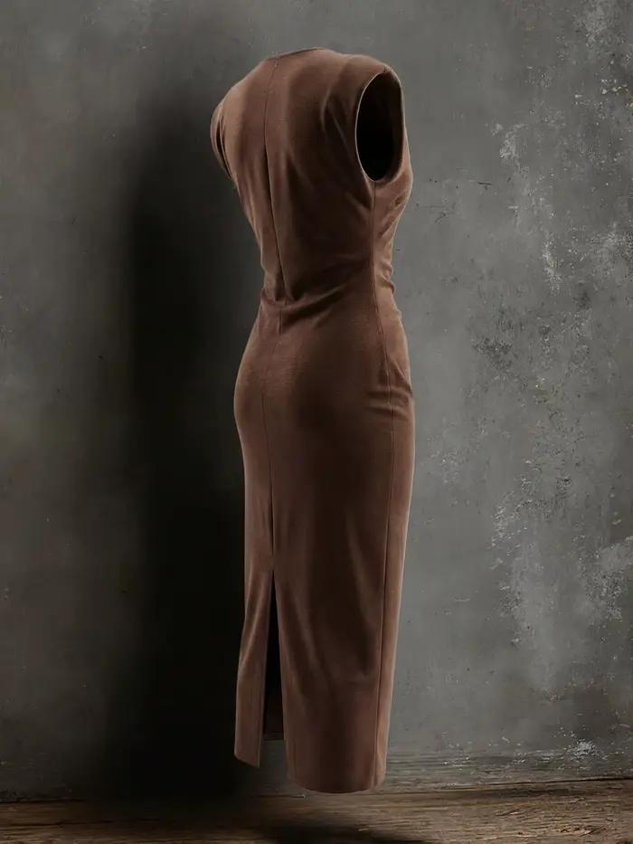 Robe de soirée moulante sans manches pour femme