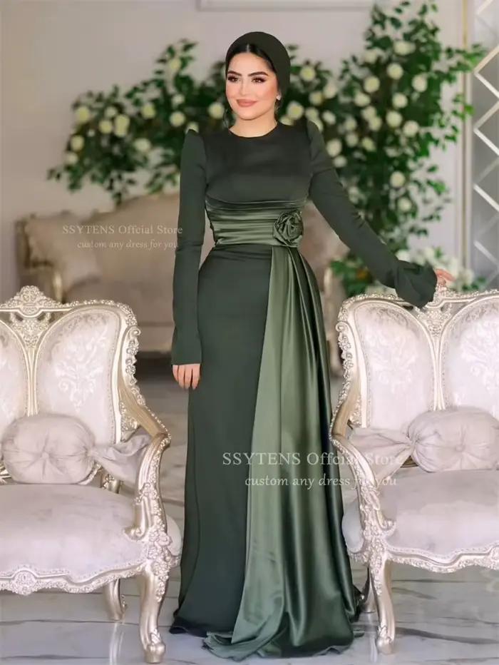 SSYTENS élégant musulman robes De soirée à la main fleur formelle arabie dubaï robe