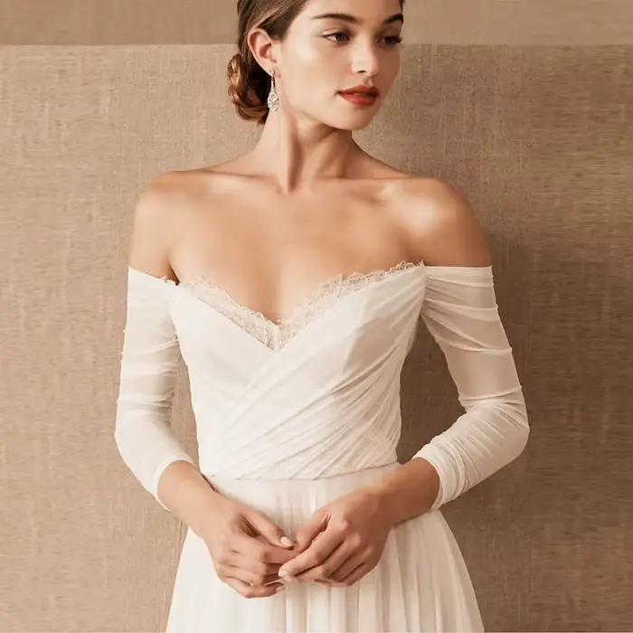 Robe de mariée légère rétro française