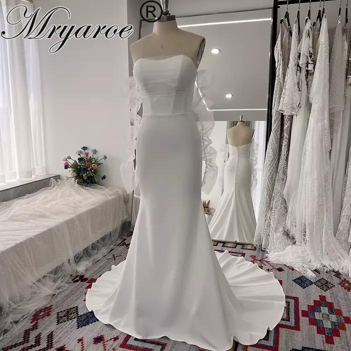 Mryarce – robe de mariée sirène en crêpe extensible