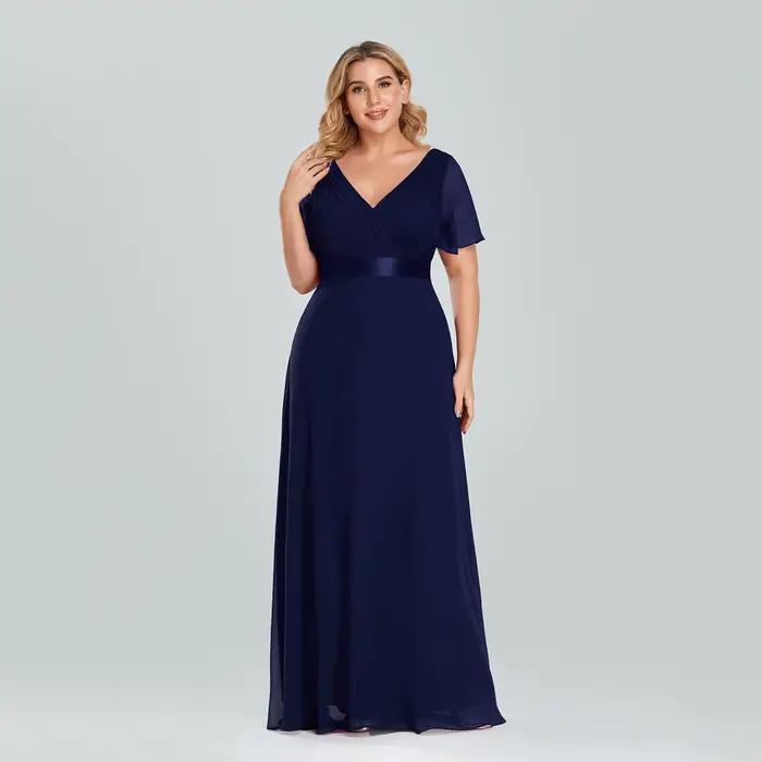 XUCTHHC – Robe de soirée longue en mousseline de soie