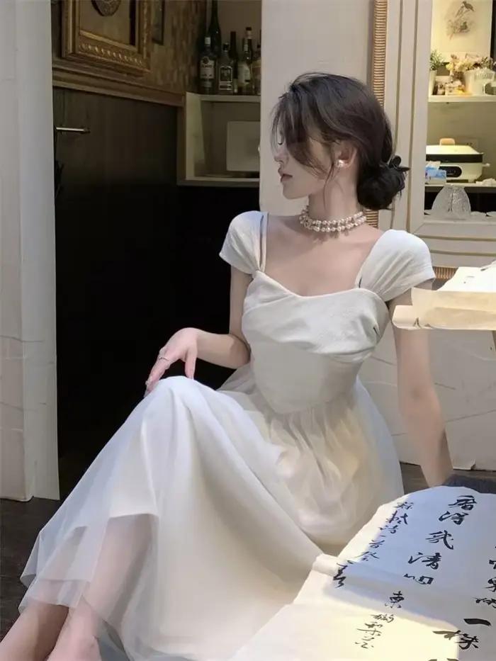 Robe mi-longue princesse pure pour femme