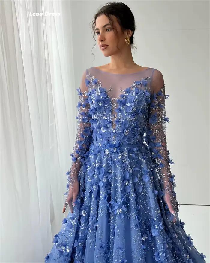 Lena robes de soirée robe de bal de luxe 2025 sur mesure col rond