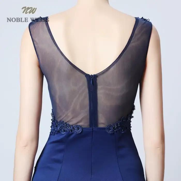 Robe de soirée en satin sirène à col en V
