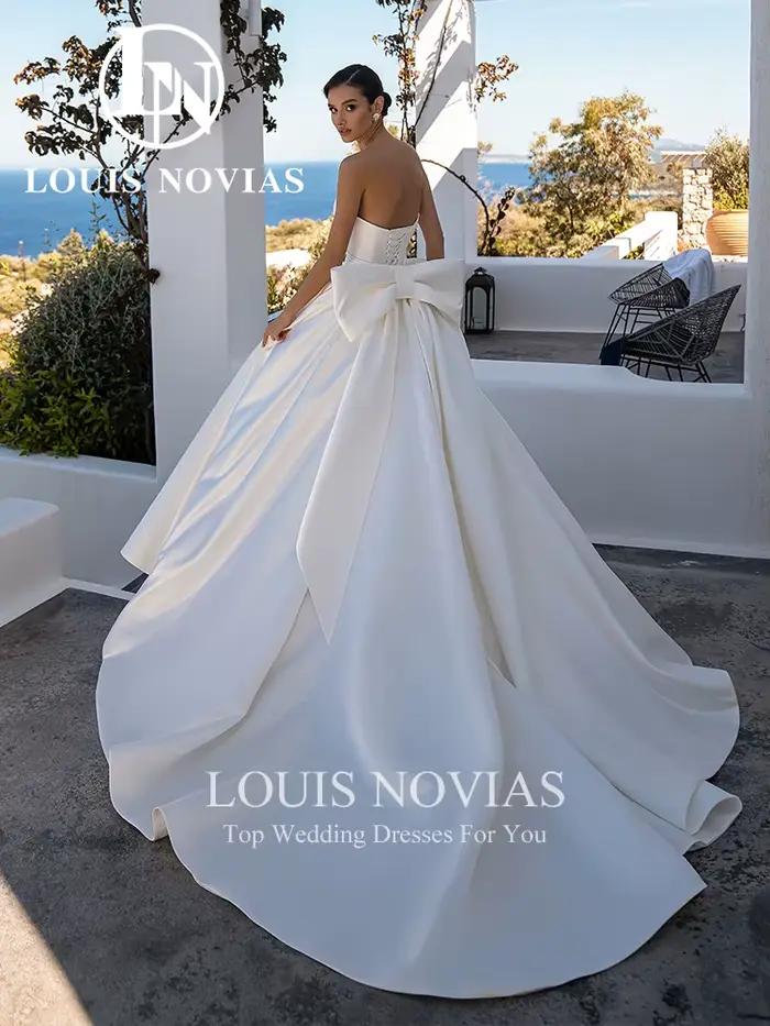 LOUIS NOVIAS robes De mariée en Satin pour femmes avec veste robe