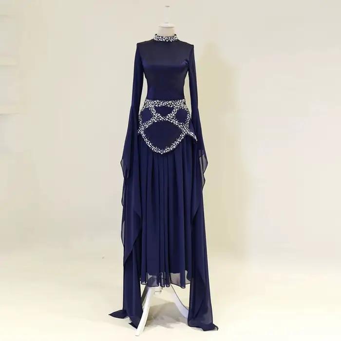 Robe de soirée arabe moderne personnalisée à manches longues