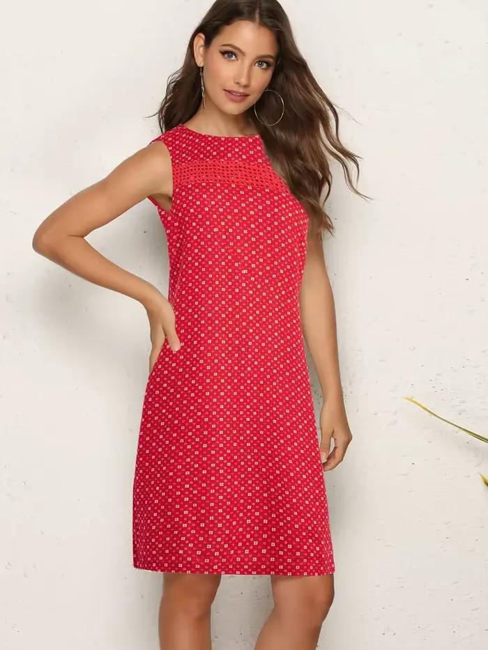 Robe d'été sans manches style resort avec poches 2026