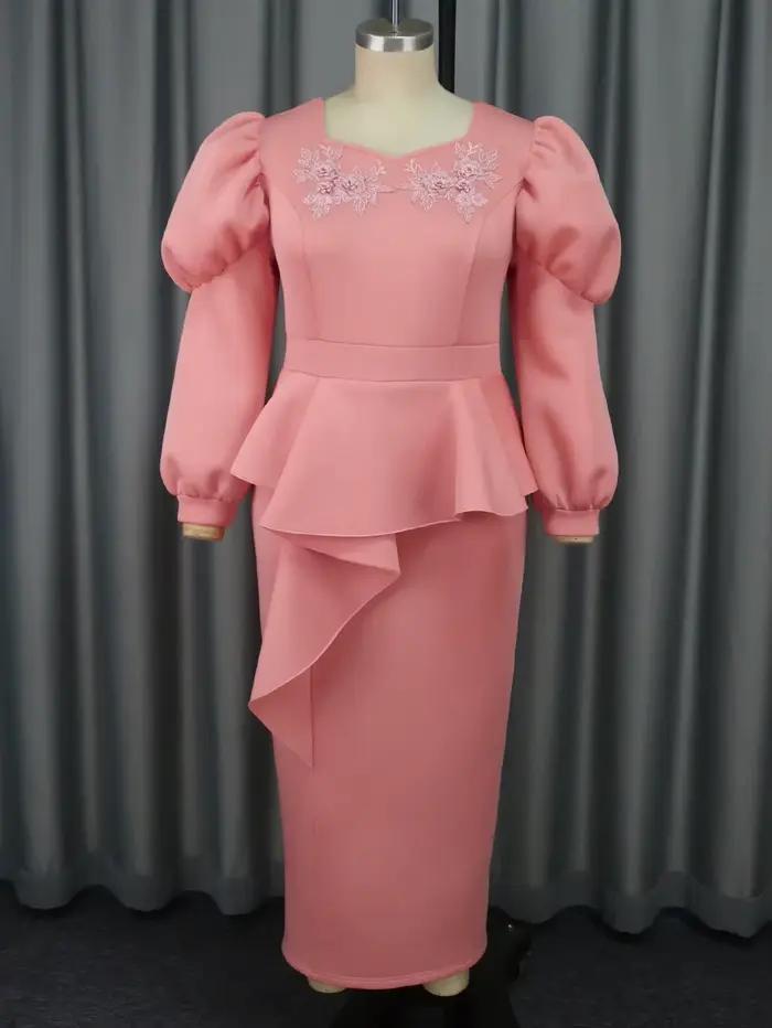 Robe longue rose pour femme