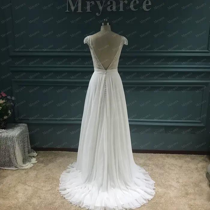 Zelyarce-Robe de Mariée Rustique en Mousseline de Soie