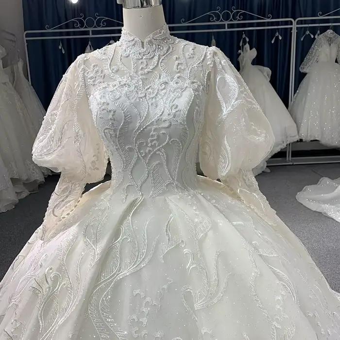 Mn-Robe de Mariée Longue en Organza
