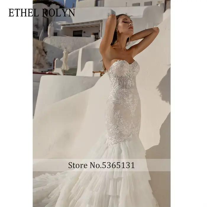 ETHEL ROLYN robe De mariée sirène chic chérie dentelle Appliques dos nu