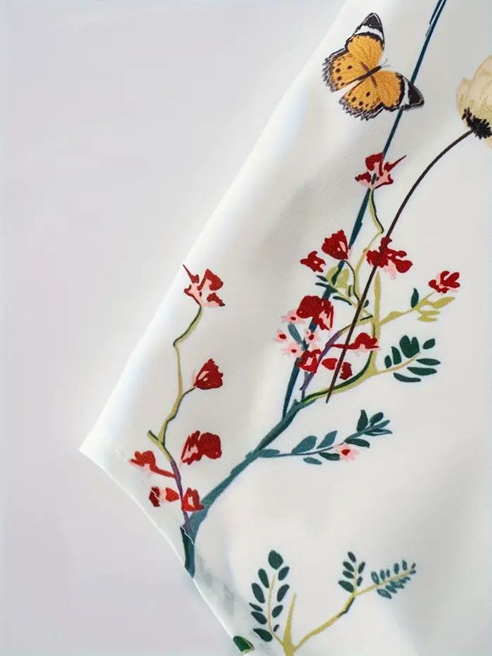 Robe décontractée à manches longues à imprimé floral pour femme