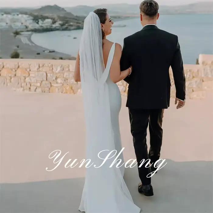 Yunshang-Robe de mariée sirène simple personnalisée