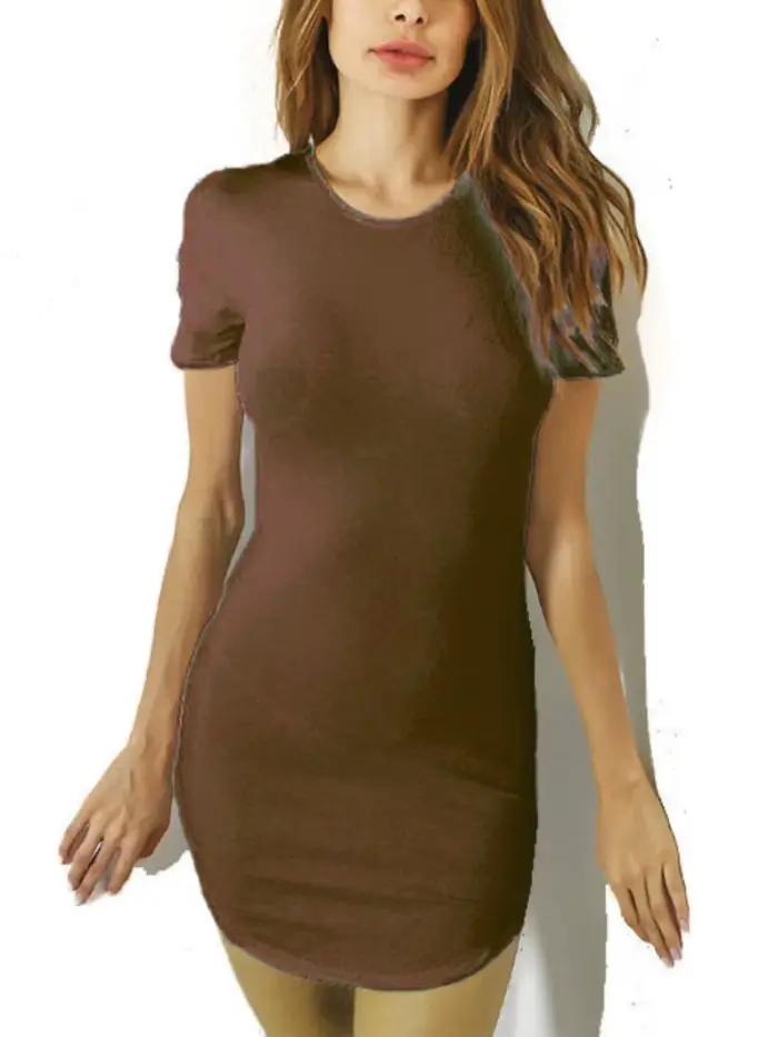 Mini robe moulante à manches courtes pour femmes