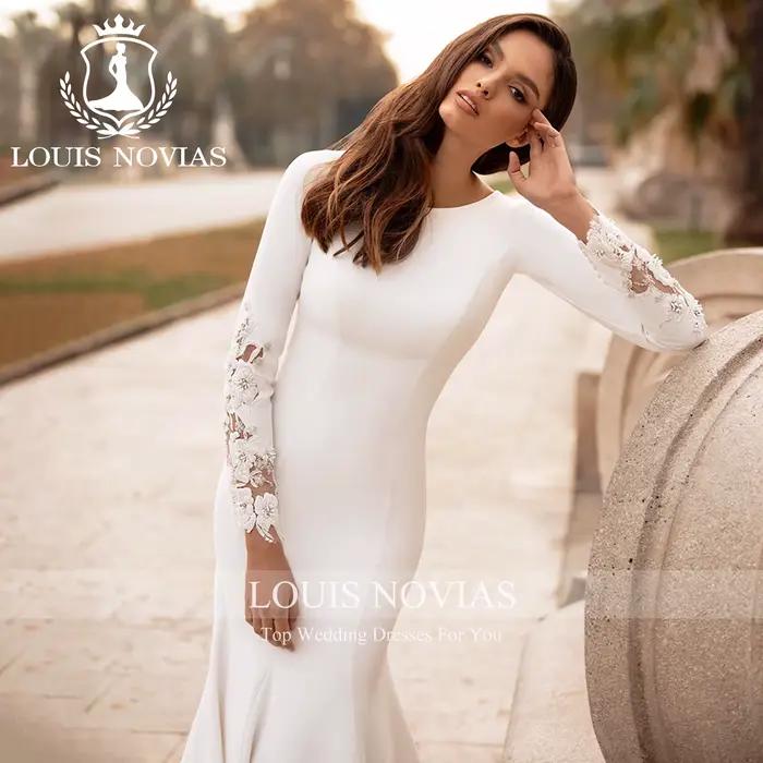 Modiis-Robe de mariée sirène à manches longues