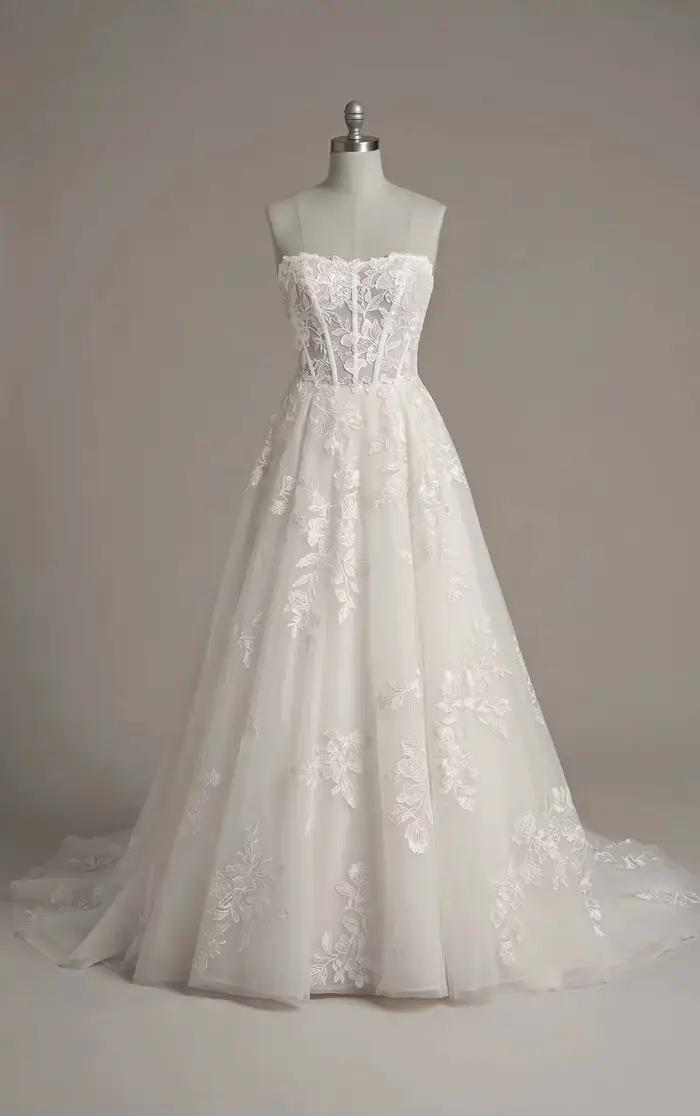 Robes de mariée personnalisées scintillantes avec appliques en dentelle à sequins