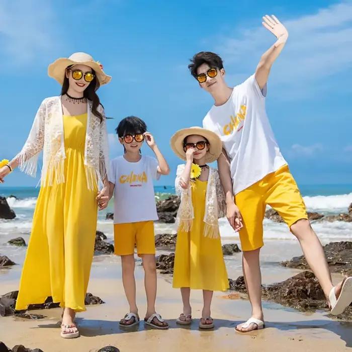 Vacances Couple Look famille vêtements maman fille Resort robes