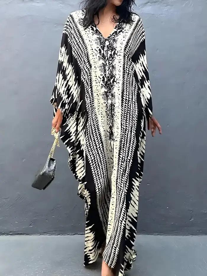Robe caftan MAKABO imprimés colorés style plage pour femmes vacances estivales occasions spéciales
