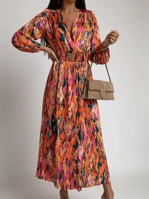 Robe Longue à Imprimé Floral Style Boho pour Femme