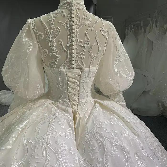 Mn-Robe de Mariée Longue en Organza