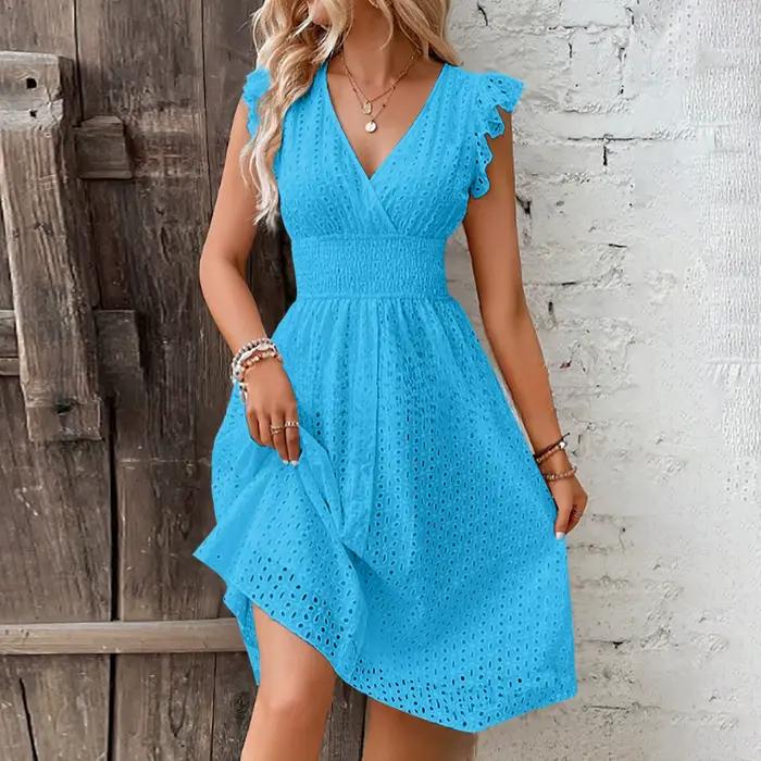 Robe courte en dentelle pour femmes