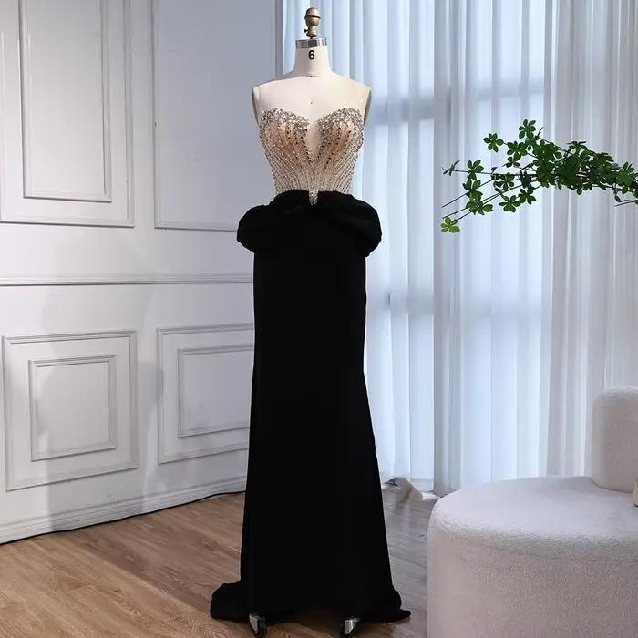 Robe de soirée sirène rouge de luxe