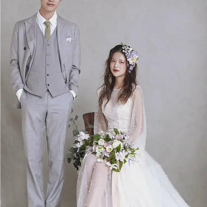 Robe de Mariée Coréenne à Manches sulf