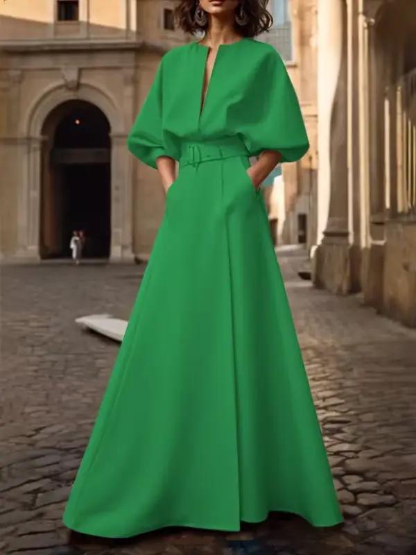 Modigirl 2025 nouvelle mode robes de mariée pour les femmes été printemps col en v profond soirée anniversaire femme élégante robe Maxi ample