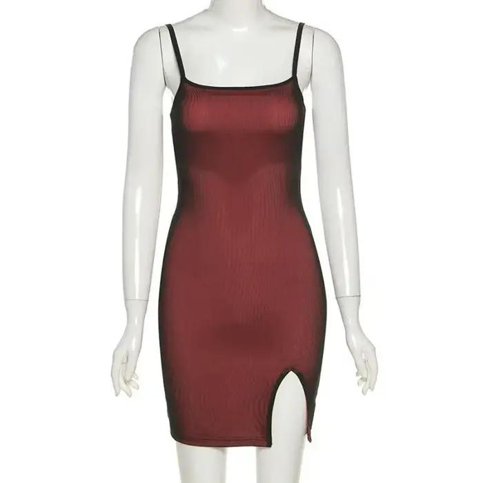 Mini robe en maille rouge vin pour femmes