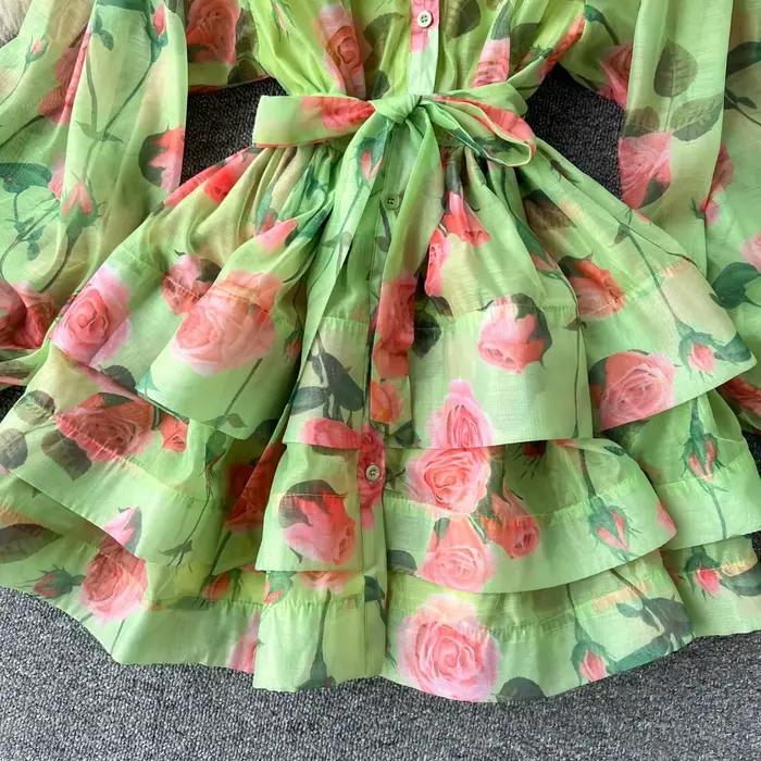 Robe trapèze à lacets à col polo pour femmes