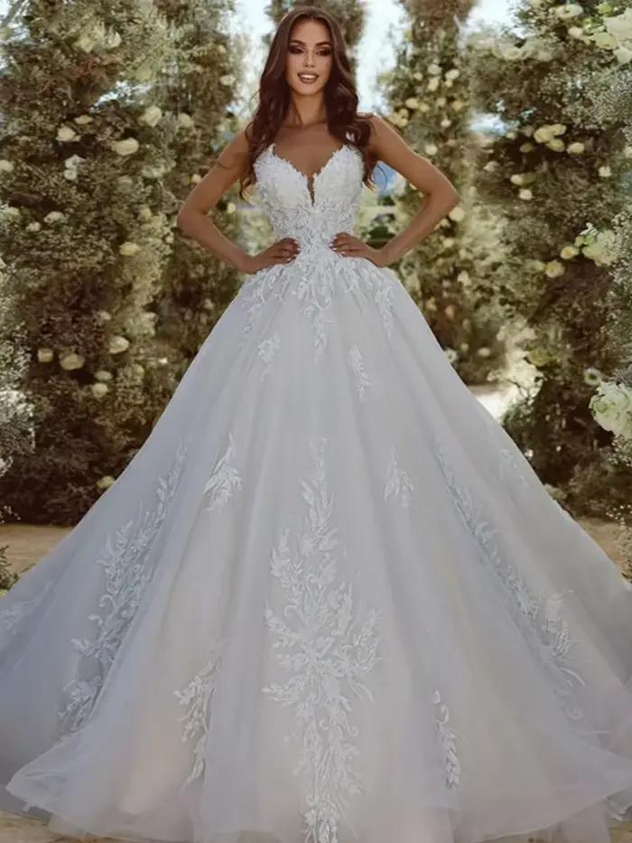 Robe De mariée Vintage en Organza avec broderie