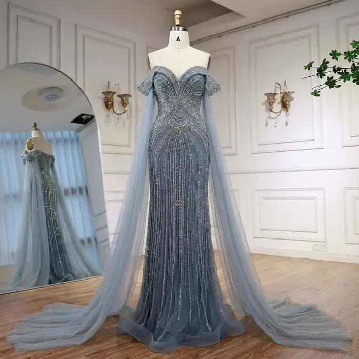 Robe de soirée bleu poussière Serene Hill