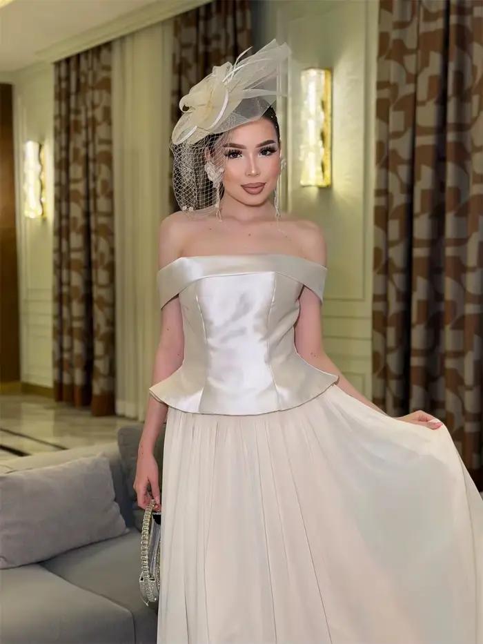 Robe de Soirée Longue en Mousseline de Soie Champagne Sur Mesure pour Occasions Spéciales