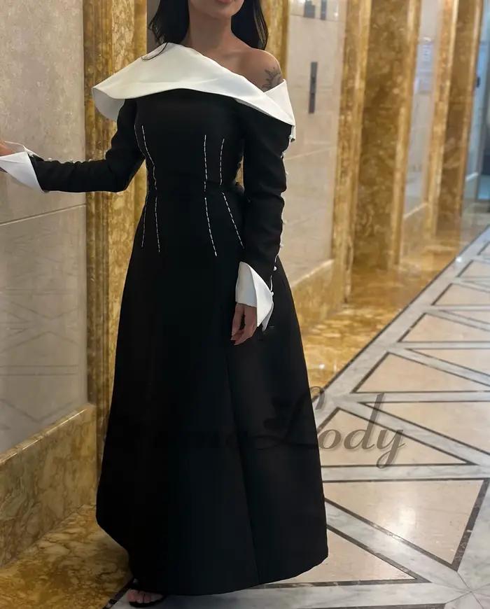 Robe de soirée chic asymétrique personnalisée polyester pour soirées officielles et occasions spéciales ```