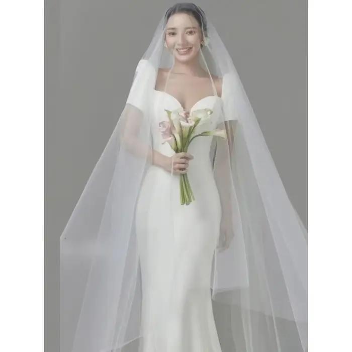 Robe de mariée légère française avec taille en Satin