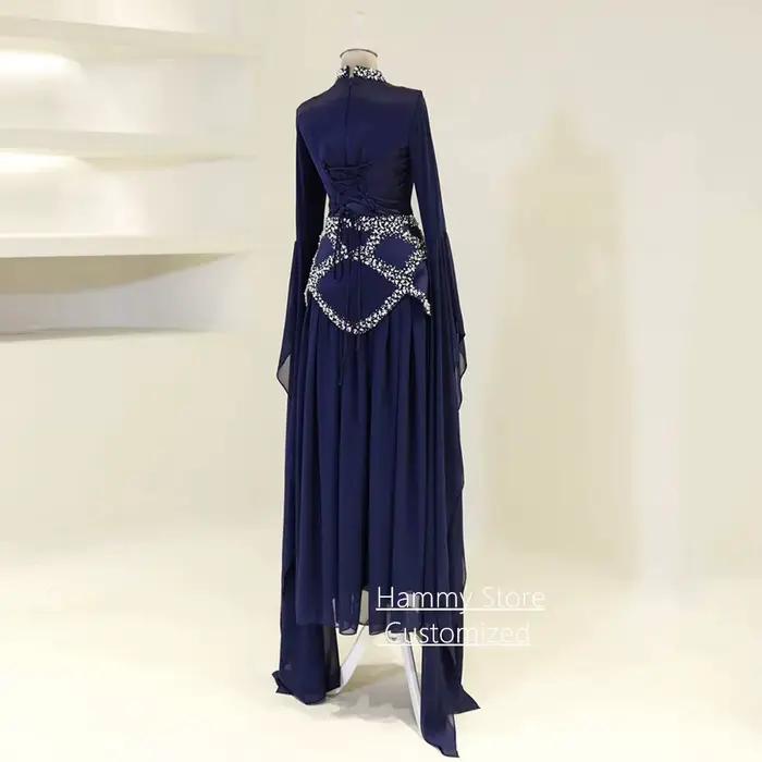 Robe de soirée arabe moderne personnalisée à manches longues