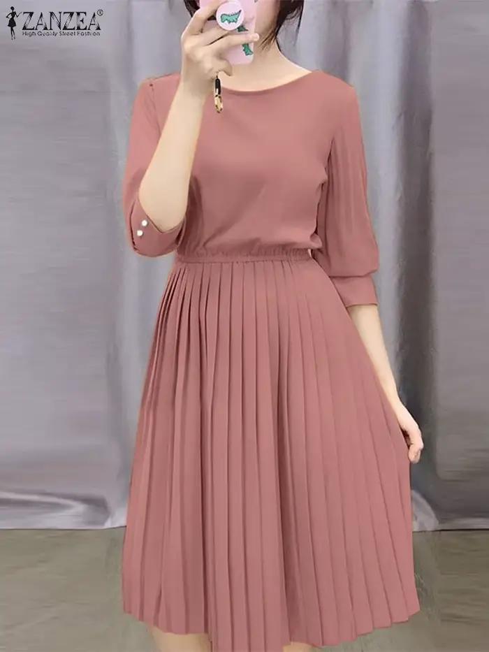 Robe d'été à ourlet plissé pour femme
