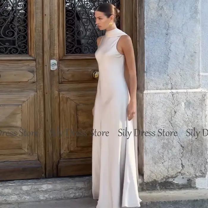 Robe de soirée sirène en satin pour occasions spéciales