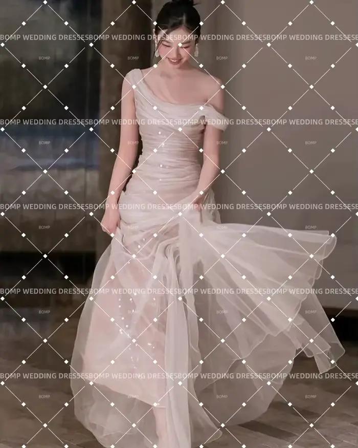 Robes de soirée de mariage sirène en tulle moderne BOMP 2025