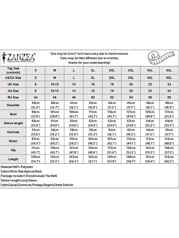 Femmes automne OL Robe de travail ZANZEA 2025 élégant revers à manches longues robes de bureau solide ceinturée