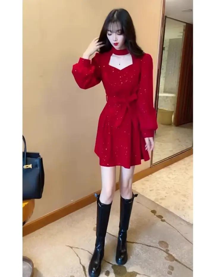 Robe en velours pour femmes