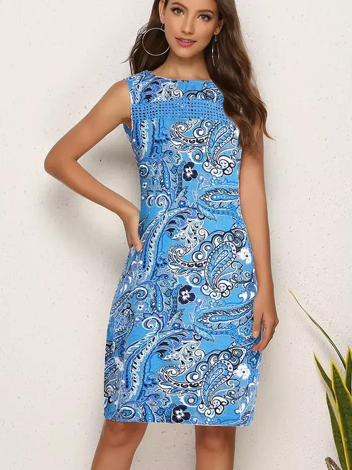Robe d'été sans manches style resort avec poches 2026