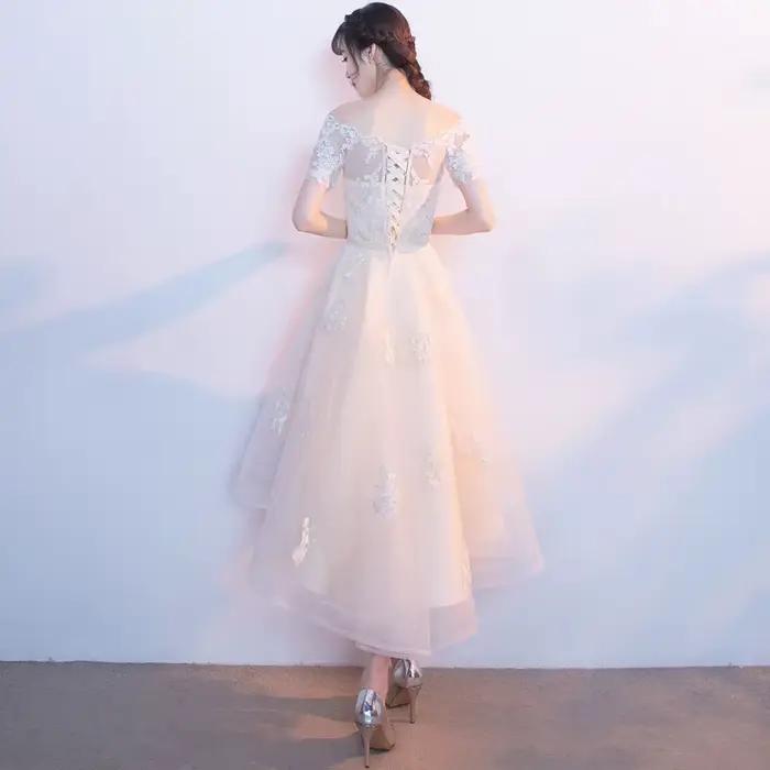 DongCMY 2026 nouvelle couleur Beige dentelle robes De demoiselle d'honneur grande taille robe De bal
